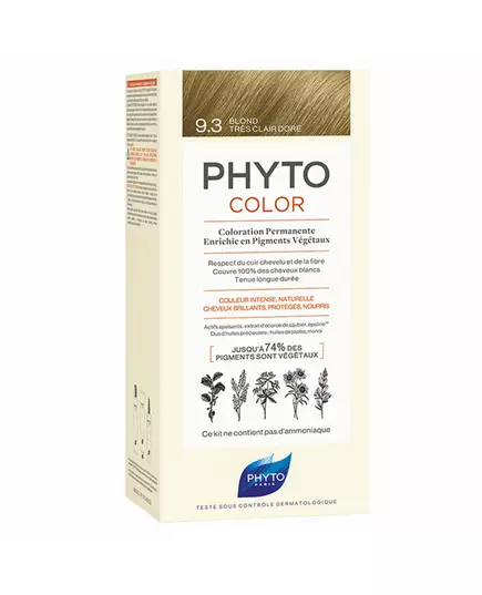 PHYTOCOLOR #9.3-rubio dorado muy claro 4 u, 50 ml, image 3