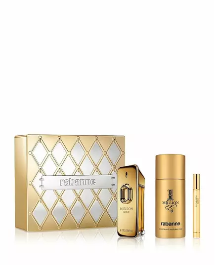 Set Paco Rabanne: Million Gold Eau De Parfum For Men 100 ml + Million Gold Eau De Parfum For Men 10 ml + 1 Million Anti-Perspirant Deodorant Spray For Men, 100 ml, Bild 3