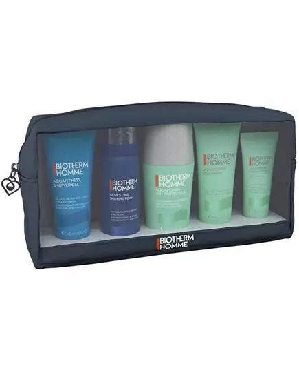 Set Biotherm: Homme Shaving Foam 50 ml + Aquapower Eliminates Impurities Cleansing Gel For Face 40 ml + Aquafitness Shower Gel 40 ml + Aquapower Cooling Fresh Deodorant Roll-On For Men 75 ml + Aquapower Moisturising Mornings Gel For Face, 50 ml