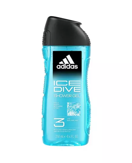 Adidas Ice Dive Aquatisch Duschgel Gesicht Körper Haare Alle Hauttypen, 400 ml