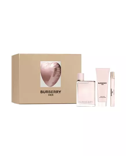 Set Burberry: Her Eau De Parfum For Women 100 ml + Her Eau De Parfum For Women 10 ml + Her Moisturizing Body Lotion, 100 ml