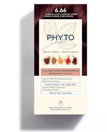 Phyto Color Permanente Haarfarbe 6.66 Intense Cherry Red Brown, 50 ml, Bild 2