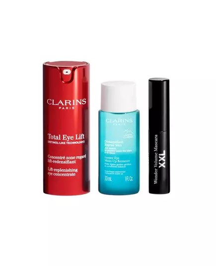 Set Clarins: Total Eye Lift Day Eye Serum 15 ml + Instant Eye Makeup Remover Lotion 30 ml + Wonder Volume Volumising Mascara Black 3 ml *Miniature, 15 ml