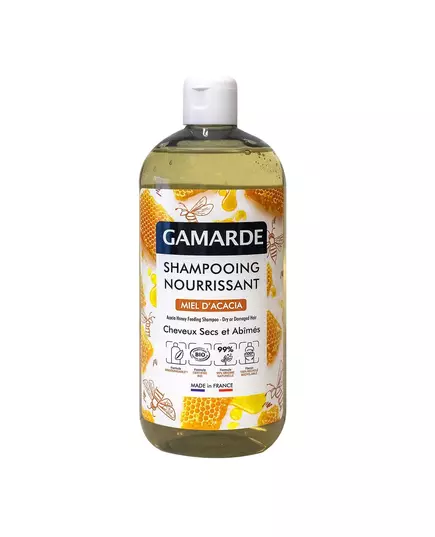 Gamarde Bio Miel d'acacia Shampooing traitement capillaire Nourrissant Pour cheveux secs et abîmés, 500 ml