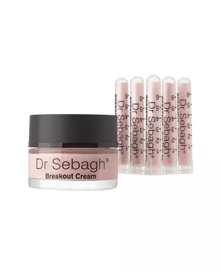 Breakout Set Dr Sebagh: Breakout Anti-Acnee Powder Tubes 5 pcs 1.95 g + Breakout Calming Day Cream For Face, 5 × 1,9 g