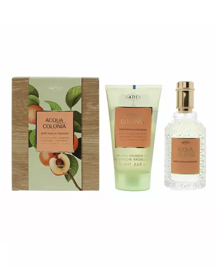 Set 4711: Acqua Colonia White Peach & Coriander Eau De Cologne Unisex 50 ml + Acqua Colonia White Peach & Coriander Moisturizing Shower Gel Body All Skin Types, 50 ml