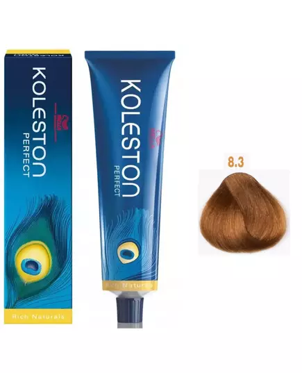 Wella Professionals Koleston Perfect Permanente Haarfarbe 8/3 Light Blonde Gold, 60 ml