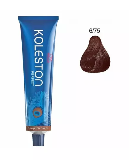 Wella Professionals Koleston Perfect Permanente Haarfarbe 6/75 Dark Blonde Chestnut Mahogany, 60 ml