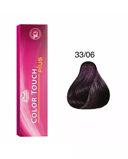 Wella Professionals Color Touch Plus Sans ammoniaque Teinture capillaire semi-permanente 33/06 Intense Dark Brown Natural Violet, 60 ml, image 6