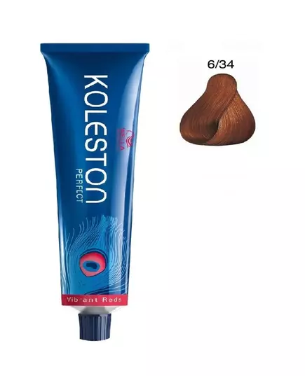 Wella Professionals Koleston Perfect Permanente Haarfarbe 6/34 Dark Blonde Golden Red, 60 ml