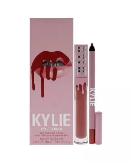 Set Kylie Cosmetics: By Kylie Liquid Lipstick 801 Queen 3 ml + By Kylie Pencil Lip Liner Queen, 3 ml