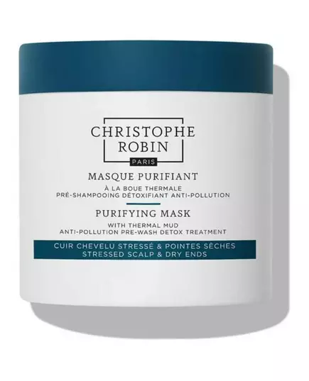 Christophe Robin Purifying Boue thermale Masque crème pour traitement des cheveux Pour détoxifier, 250 ml