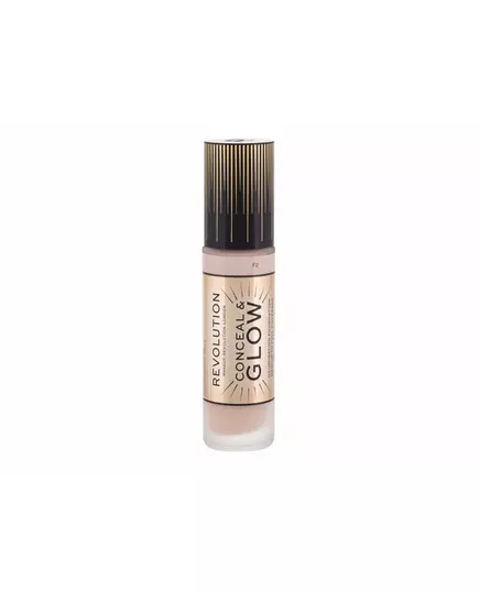 Makeup Revolution Conceal & Glow Illuminant Fond de teint crème F2, 23 ml
