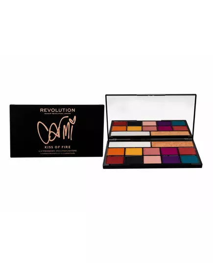 Makeup Revolution Carmi Lidschattenpalette Kuss des Feuers 12 Schattierungen, 27 g