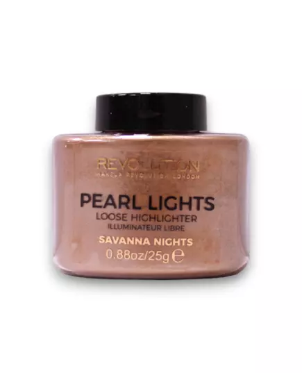 Makeup Revolution Pearl Lights Poudre illuminatrice libre Nuits de Savannah, 25 g