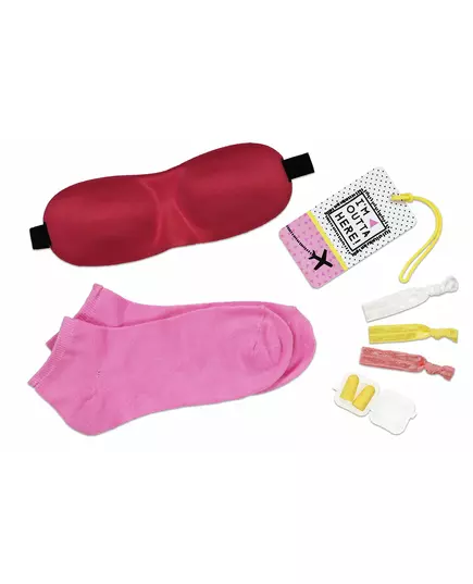 Inflight Essential Kit Set Beauty Junky: Beauty Junky Hair Elastic 3 pcs + Beauty Junky Foam Earplugs + Beauty Junky Luggage Tag Metal Keyring + Beauty Junky Textile Socks For Women + Beauty Junky Sleep Mask Universal, 3 pièces, image 2