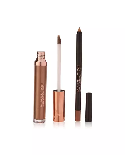 Set Makeup Revolution: Retro Luxe Metallic Liquid Lipstick Sovereign 5.5 ml + Retro Luxe Lip Liner Sovereign, 5,5 ml, image 2