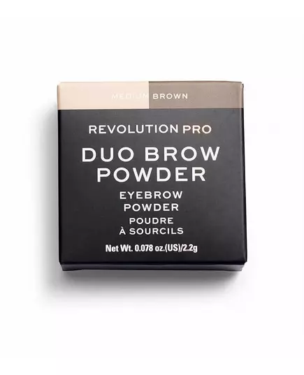 Makeup Revolution REVOLUTION PRO Végan Poudre pour sourcils Marron moyen, 2,2 g