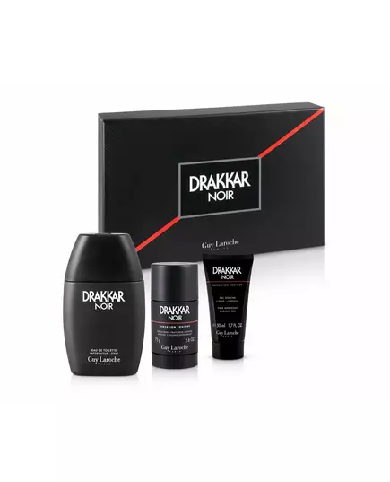 Set Guy Laroche: Drakkar Noir Eau De Toilette For Men 100 ml + Drakkar Noir Cleansing Shower Gel For All Skin Types 50 ml + Drakkar Noir Anti-Perspirant Deodorant Spray For Men, 3 Stück