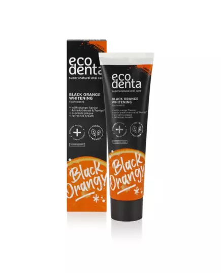 Dentifrice blanchissant Ecodenta Black Orange Whitening au goût d’orange, 100 ml