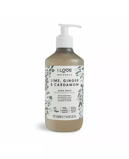 I Love Naturals Collection Limette Ingwer & Kardamom Reinigung Flüssigseife Für Hände, 500 ml