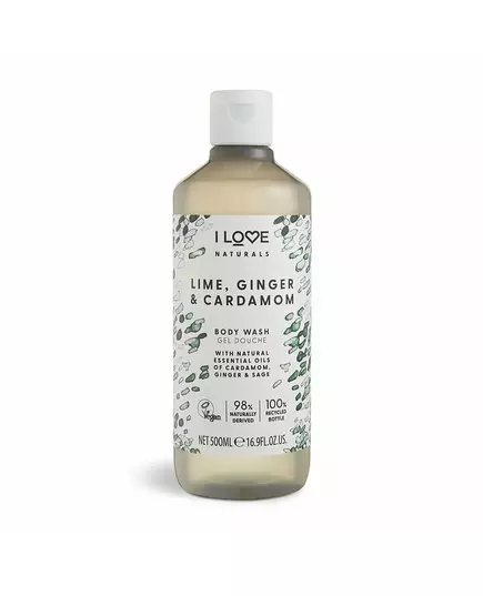 I Love Naturals Collection Vegan Limette Ingwer & Kardamom Hydratisierend Duschgel Für alle Hauttypen, 500 ml