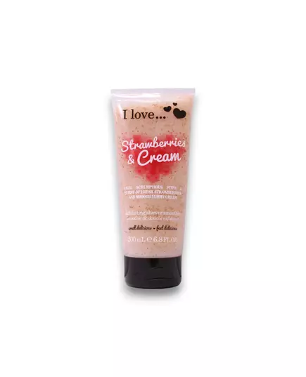 I Love Strawberries & Cream Peeling Duschgel, 200 ml