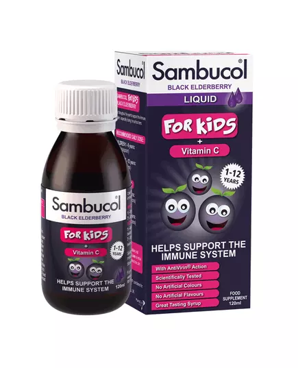 Sambucol Kids Sureau noir et vitamine C Soutenez le système immunitaire Sirop, 120 ml, image 4