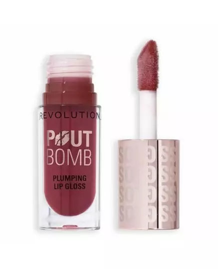 Makeup Revolution Pout Bomb Pummelig Lipgloss Rosewood Rose, 4,6 ml, Bild 2