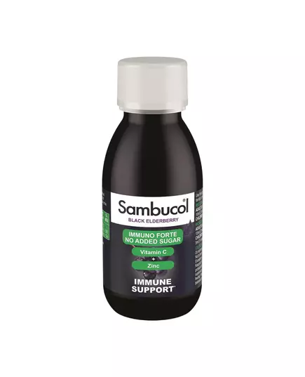 Sambucol Immuno Forte Zuckerfrei schwarze Holunderbeere Vitamin C und Zink Unterstützen Sie das Immunsystem Sirup, 120 ml