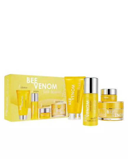 Little Luxuries Kit Set Rodial: Bee Venom Anti-Aging Daily Cream For Face 15 ml + Bee Venom Eliminates Impurities Cleansing Balm For Face 20 ml + Bee Venom Anti-Wrinkle Eye Cream 5 ml + Bee Venom Anti-Aging Serum Face, 15 ml