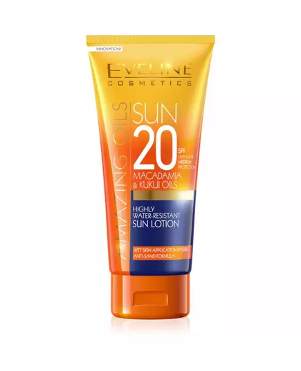 Eveline Cosmetics Amazing Oils Huile de macadamia Nourrissant Lotion solaire SPF20, 200 ml