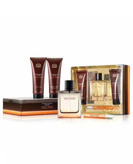 Set New Brand: Volcano Eau De Toilette For Men 100 ml + Volcano Eau De Toilette For Men 15 ml + Volcano Cleansing Shower Gel All Over The Body All Skin Types 130 ml + Volcano After-Shave Gel, 100 ml