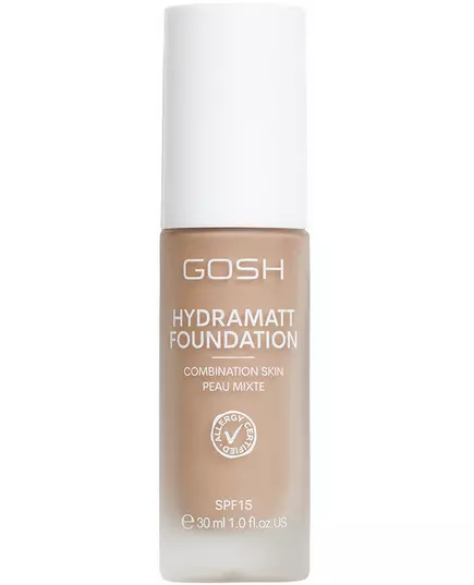 Gosh Hydramatt Matt Flüssige Grundierung 012N Mittel Dunkel SPF15, 30 ml