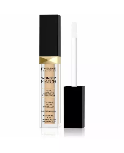 Eveline Cosmetics Wonder Match Hyaluronsäure Satinfarbe Creme-Concealer 10 Helles Vanille, 6,8 ml
