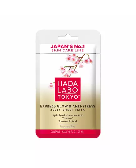 Hada Labo Tokyo Premium Hyaluronsäure Glanz & Anti-Stress Gesichtsmaske Gesicht Tag, 23 ml