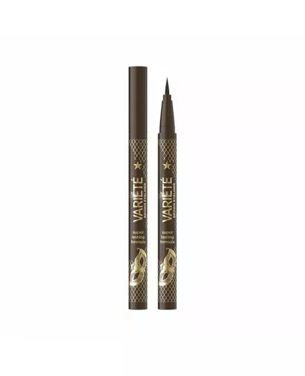 Eveline Cosmetics Variete Präziser Eyeliner-Pinsel Flüssiger Eyeliner 02 Braun, 4 ml