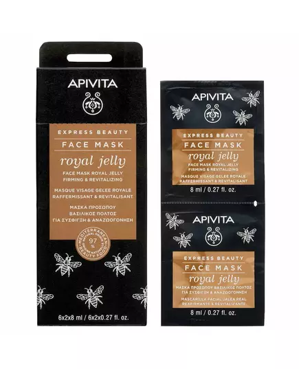 Ensemble Apivita Express Royal Jelly Raffermissement Masque crème Pour le visage, 2 × 8 ml