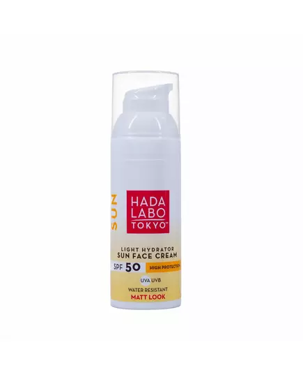 Hada Labo Tokyo Sun Acide hyaluronique Hydratant Crème solaire Pour le visage SPF 50, 50 ml