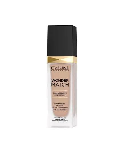 Eveline Cosmetics Wonder Match Skin Absolute Perfection Sans huile Fond de teint liquide 15 Naturel, 30 ml
