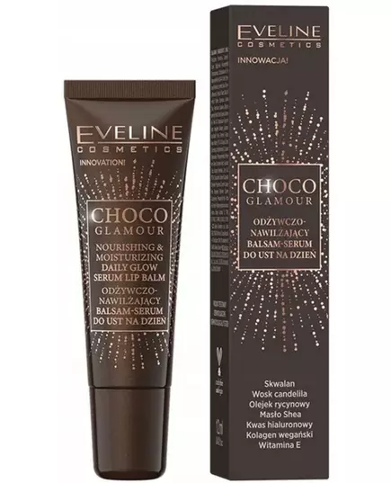 Eveline Cosmetics Choco Glamour Hydratant Baume à lèvres, 12 ml