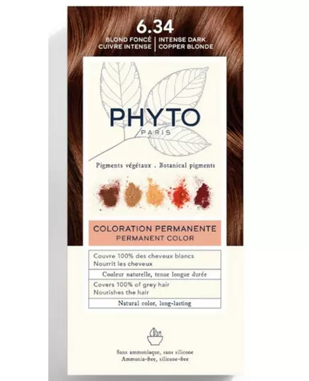 Phyto Color Kit Coloration Teinture permanente pour cheveux 6.34 Intense Dark Copper Blonde, 1 pièce, image 3