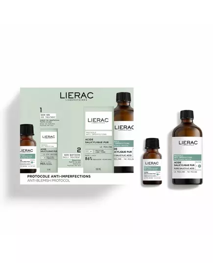 Set Lierac: Anti-Blemish Protocol Stop Spots Anti Spot Local Treatment Cream For Face 15 ml + Anti-Blemish Peeling Exfoliating Peeling Lotion, 15 ml, image 3