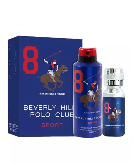 Gift Set Beverly Hills Polo Club: 1982 - Sport 8 Eau De Toilette For Men 100 ml + 1982 - Sport 8 Anti-Perspirant Deodorant Spray For Men, 100 ml