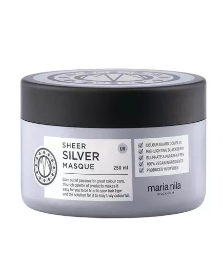 Maria Nila Sheer Silver Parabenfrei Haarbehandlungs-Crememaske Feuchtigkeitsspendend, 250 ml