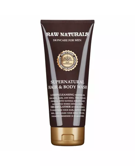 Raw Naturals Supernatural 100% végan Shampooing après-shampooing & gel douche 3-en-1, 200 ml