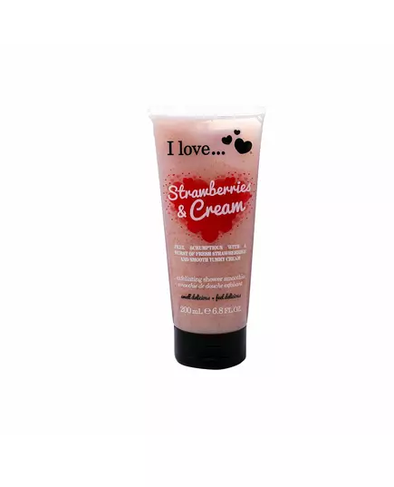 I Love Strawberries & Cream Peeling Duschgel, 200 ml, Bild 3