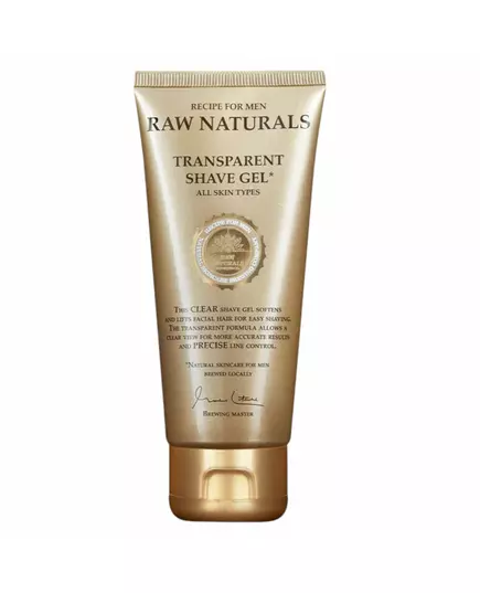 Raw Naturals Transparent 100% végan Hydratant & Adoucissant Gel à raser, 100 ml
