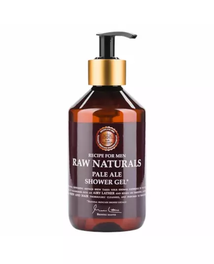 Raw Naturals Pale Ale 100% vegan Refreshing and masculine Reinigung Duschgel Körper und Haar Alle Hauttypen, 300 ml