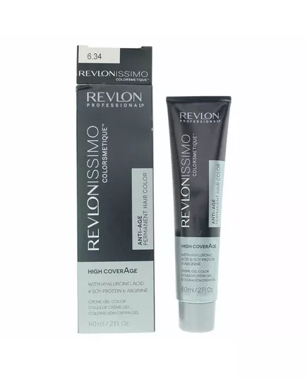 Revlon Revlonissimo Colorsmetique Teinture permanente pour cheveux 6.34 Dark Hazel Blonde, 60 ml